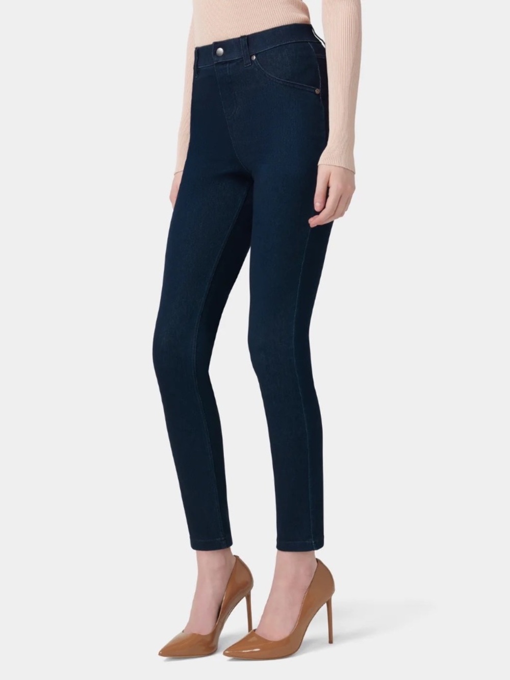 NWT New Hue Tudio Pull On Split Hem Blue Denim Leggings Pants U23407 small